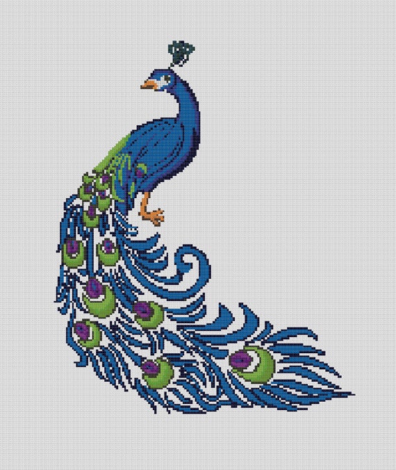 Counted Cross Stitch Pattern Peacock Nursery Birds Nursery
