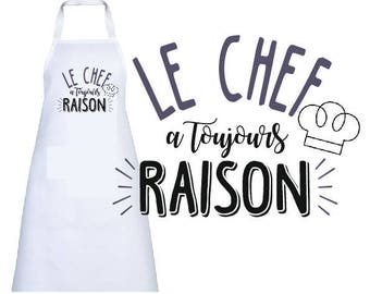 KITCHEN apron adult "the chef is always right