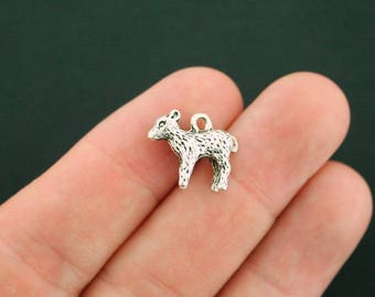 BULK 20 Lamb Charms Antique Silver Tone 3D Sheep - SC3456