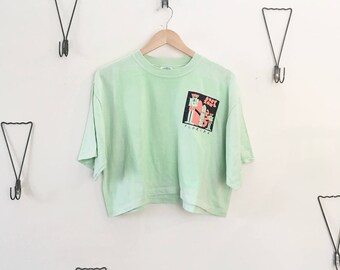 90's Cropped Neon Surfer Top