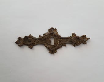 Vintage brass escutcheon | Key hole cover #A896Q2F7