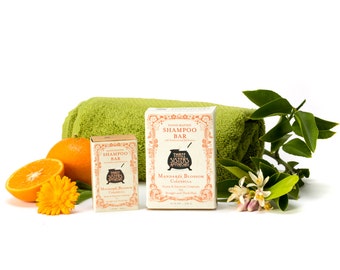 Mandarin Blossom and Calendula Shampoo Bar - 4.75 oz. - Sleek & Smooth Complex for Straight Thick Hair