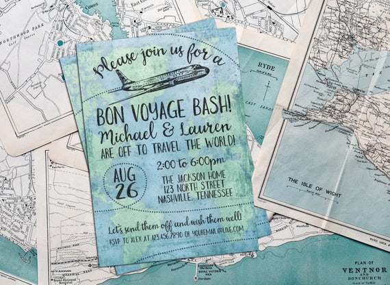 bon voyage invite personalized printable bon voyage bon voyage invite wording