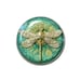 Emerald Green and Gold Dragonfly Unique Snap Charm 2 Fits 18-20mm Ginger Snaps, Noosa, Magnolia & Vine, Others