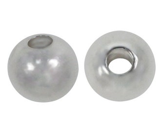 10 Sterling Silver, 3mm shiny beads with 1.5mm hole for Jewellery Making Mala Making Spacer Beads