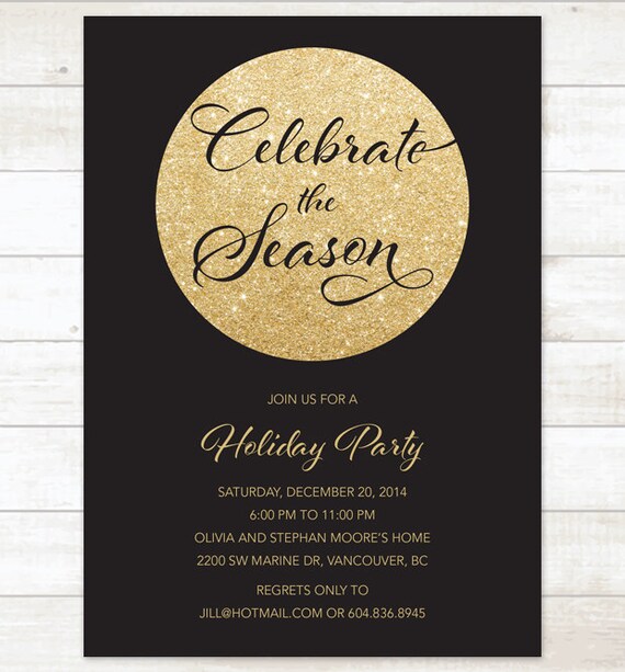 black gold christmas party invitation black gold glitter black and gold invitations