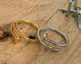 925 Sterling Silver Nail Ring