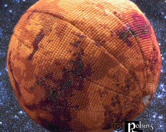 Mars Globe 3D Cross Stitch Sewing Pattern PDF