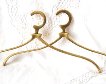 1 wedding dress hanger wedding hanger coat hanger french vintage brass clothes hanger bridal hanger