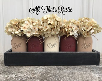 Country Decor, Rustic Centerpiece, Centerpiece, Mason Jar Centerpieces, Rustic Decor, Mason Jar Decor, Table Centerpiece, Cabin Decor