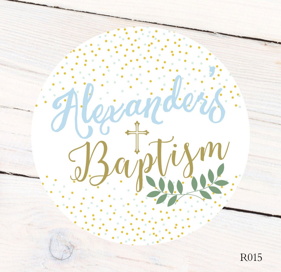 Baptism Celebration Personalized Favor Sticker Christening