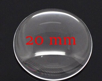 30 transparent 20 mm glass cabochons