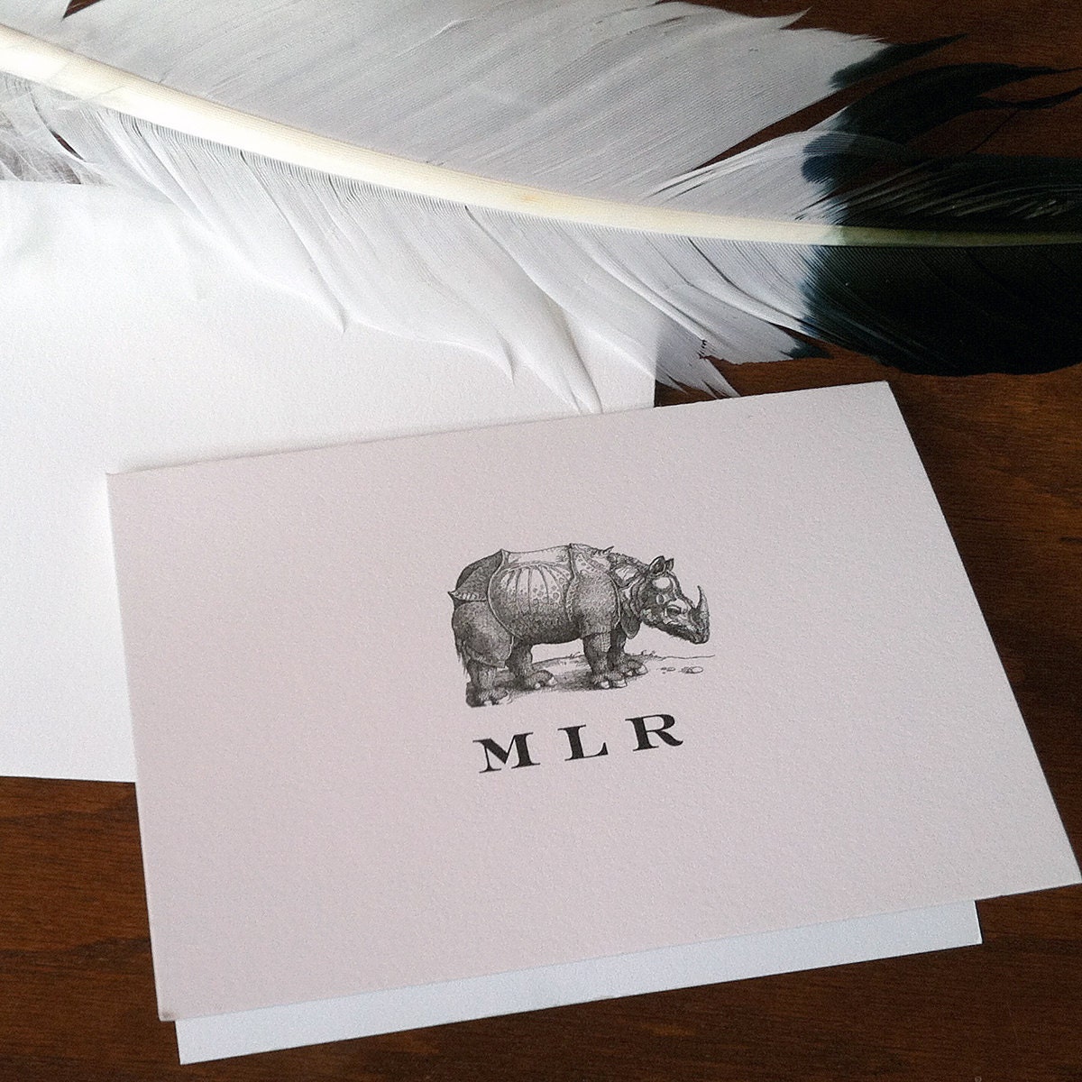 Personalized Rhino Stationery for Men / Women Set of 10
