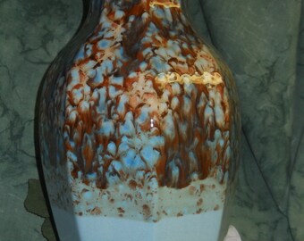 Beige Brown and blue cremation urn,Ceramic jar with lid,urn, Jar with lid,large urn, large jar, art pottery, handmade