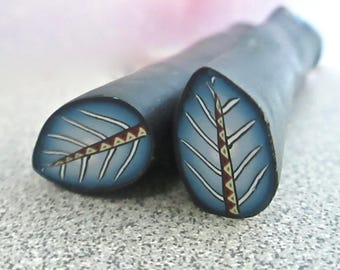 Leaf Cane. Polymer Clay Cane, Raw Millefiori Cane, Handmade Cane, Craft Supply, Jewelry Crafts, Woodland Crafts, Floral Crafts