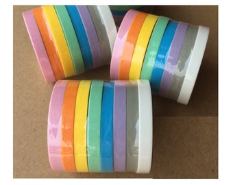 8 rolls Washi Masking Tape - rainbow
