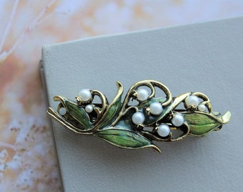 SALE Barrette with Lily of the Valley Flower Hair Piece Barette Hair Accessories Flower Floral Barrette Women Accessories Birthday Gift