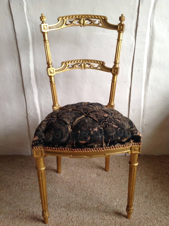 Antique French Chair Neo Classic Vintage Salon Chair Black - Antique French Chair Neo Classic Vintage Salon Chair Black