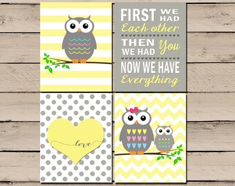 Owl Nursery Art Pictures Decor Baby Girl Owl Nursery Art Pictures Decor Baby Girl