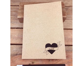Vegan Eco Notebook, Jotter, Sketchbook, Journal A5