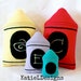 ITH Crayon Stuffie Machine Embroidery Design Pattern Download 3 sizes In The Hoop Stuffie Back to School