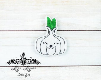 Kawaii Garlic Bulb feltie design ITH embroidery design file