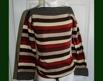 Vintage 1970’s Striped Knit Poor Boy Sweater by Melange