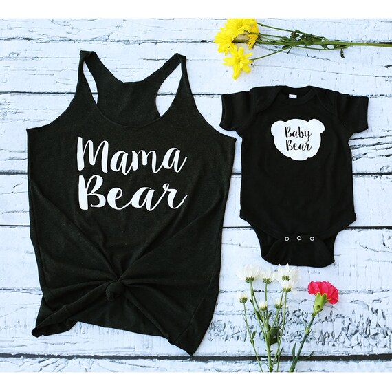Items similar to Mommy and Me. Mommy Bear Baby Bear Shirt Set. Baby