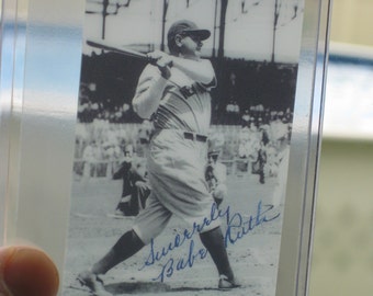 Babe Ruth Clear Acetate Card with Autograph