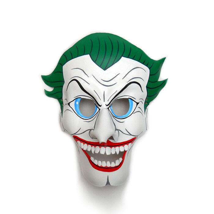 The Joker Batman Leather Masks Villain Comic white green