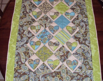 Chocolate and lime baby quilt