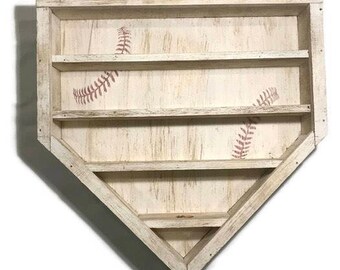 Baseball Display, Baseball Shelf, Baseball Display Shelf, Home Plate Baseball Shelf, Home Plate Shadow Box, Baseball Shadow Box