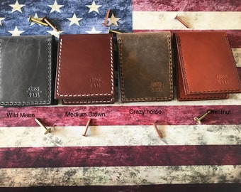 Leather wallet, slim wallet, card wallet, money clip wallet, flip wallet, small wallet, minimalist wallet