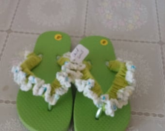 crochet pattern flip flops child to adult sizes 3 10