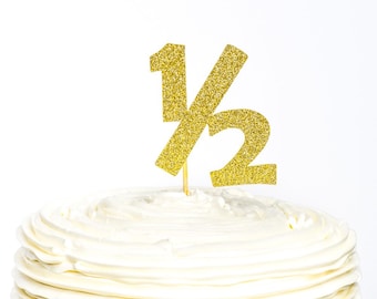 Half Birthday Glitter Cake Topper, 1/2 Birthday Cake Topper, Cake Topper, Glitter Cake Topper, Cake Topper, 1/2 Birthday, Half Birthday