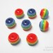 20pcs 10mm Resin rainbow beads Stripe resin beads