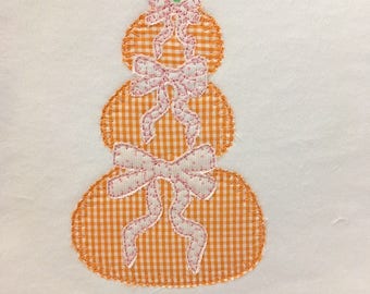 pumpkins with bows stack blanket applique vintage style