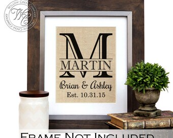 Anniversary Gift, gift for couple, Monogrammed Gifts, Personalized gift, Gift for Bride, Last Name Sign, gift for newlyweds, wedding gift,
