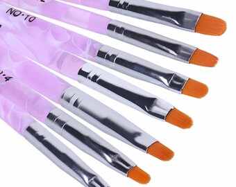 7pcs/lot Nail Art Brush Pens Nail Brushes UV Gel Nail Polish Painting Drawing Brushes Manicure Tools Set Kit