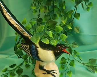 Lomonosov porcelain figurine magpie, russian porcelain