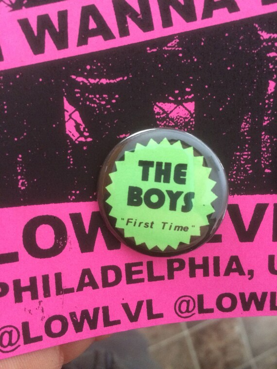 The Boys 1.25" pinback button First Time punk powerpop
