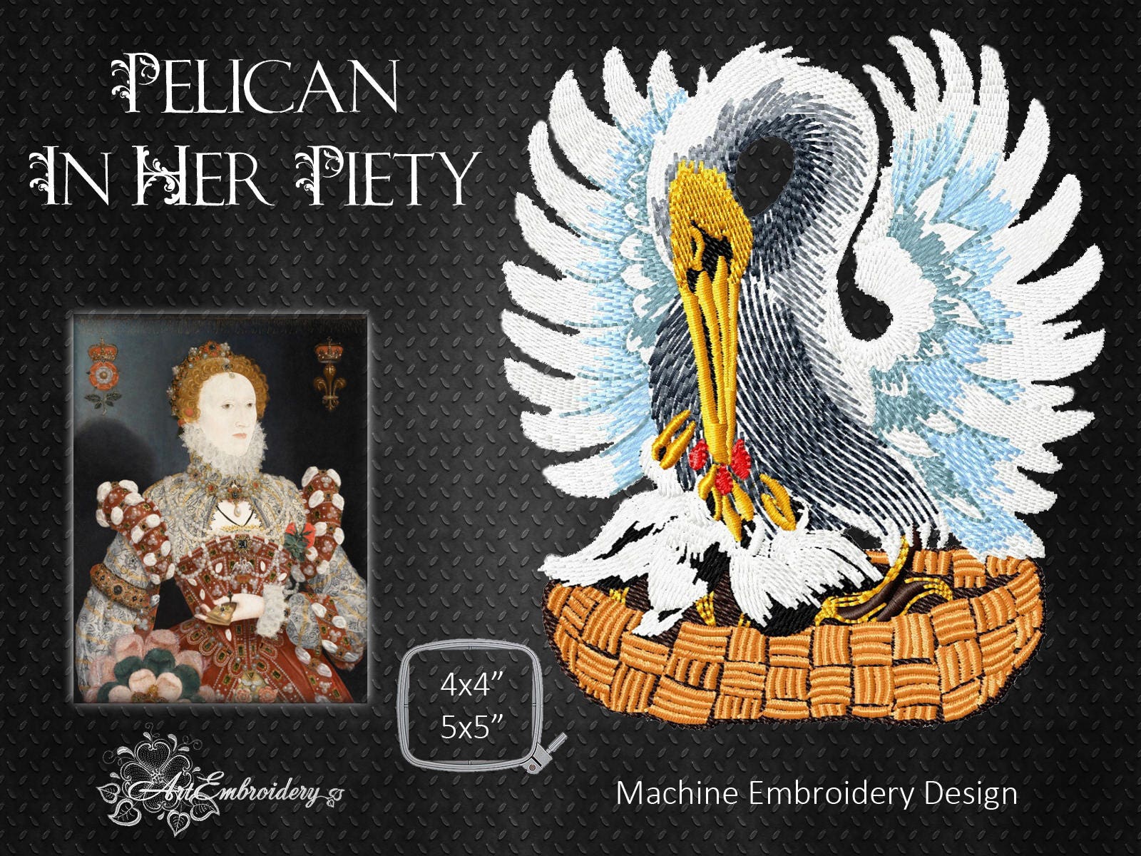 Pelican In Her Piety Medieval Pelicans Machine Embroidery