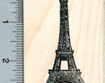 Eiffel Tower Rubber Stamp, Paris France, World Travel Series K33216 Wood Mounted