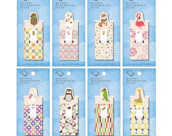 Magnetic Bookmark with Sticky Notes (b) - 8 designs | planner bookmark | planner accessories | kawaii bookmark | kawaii japanese stationery