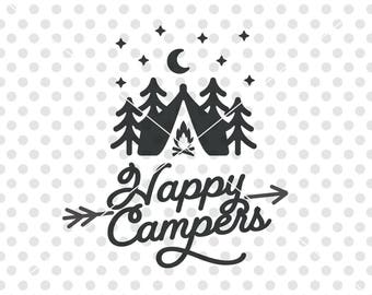 Happy Camper SVG DXF Cutting File Camper Svg Cutting File