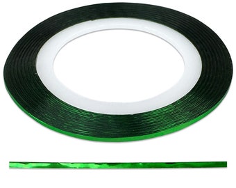Green 1.0 mm Nail Striping Tape - No Glue Needed! - For Nail Art, Nail Designs and Patterns, Creating Flawless Manicures and Pedicures
