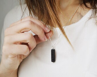 Vertical Lava Bar, Oil Necklace, Essential Oil Necklace, Aromatherapy Diffuser, Healing Stones, Lava Necklace, Hypoallergenic, Oil Jewelry