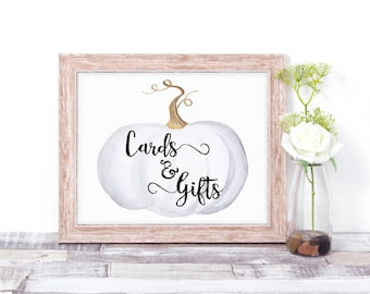 Cards & Gifts Sign - Wedding Cards and Gifts Sign - Winter Wedding Sign - Rustic Wedding Sign - Pumpkin Wedding Decor - Rustic Bridal Shower