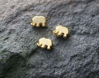 Gold Metal Brass Beads, Elephant Spacer Beads, Gold Elephant Charm, Animal Charms Wholesale Charms Bulk Jewelry Findings SFG048