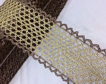 Indian Metallic Crochia Trim and Border Of 2.5 Inches Width